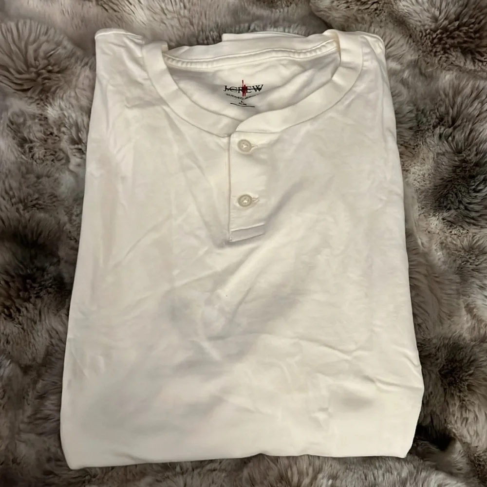 J. Crew Men Short-sleeve sueded cotton henley Shirt Size Large